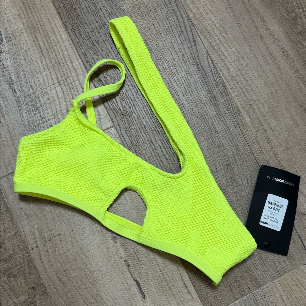 Fluorescent yellow bikini top